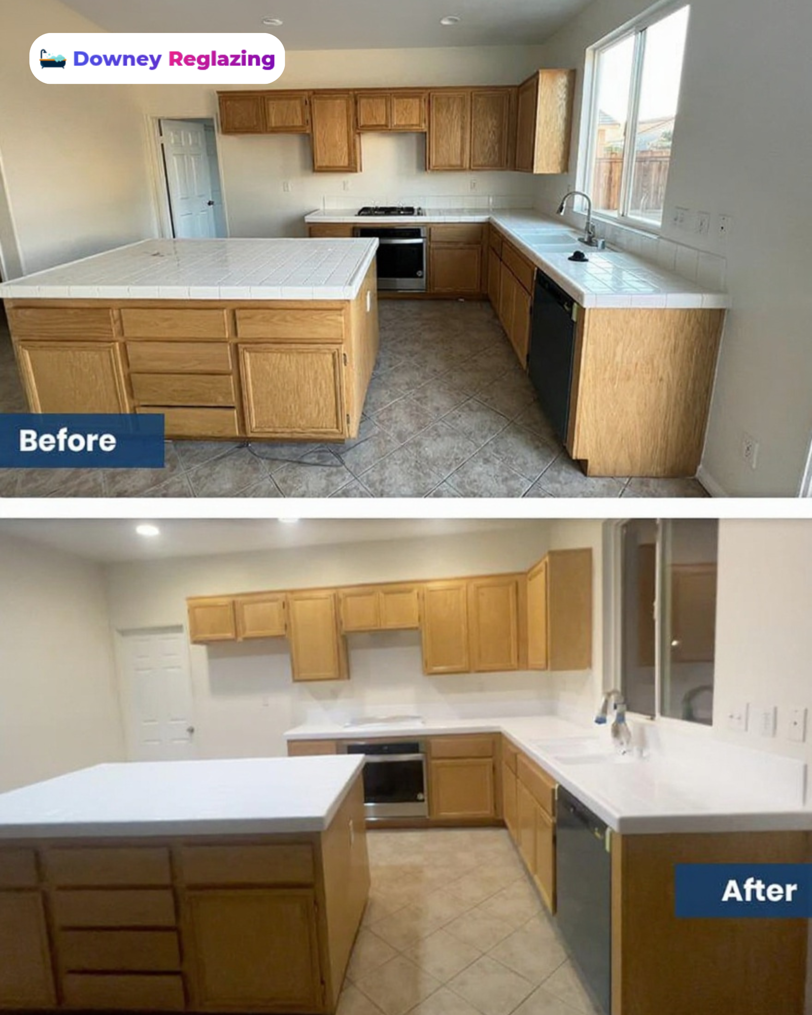Countertop reglazing in Downey and surrounding areas